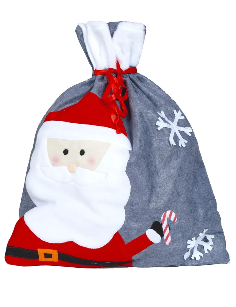 Grauer Weihnachtssack 50 x 60 cm