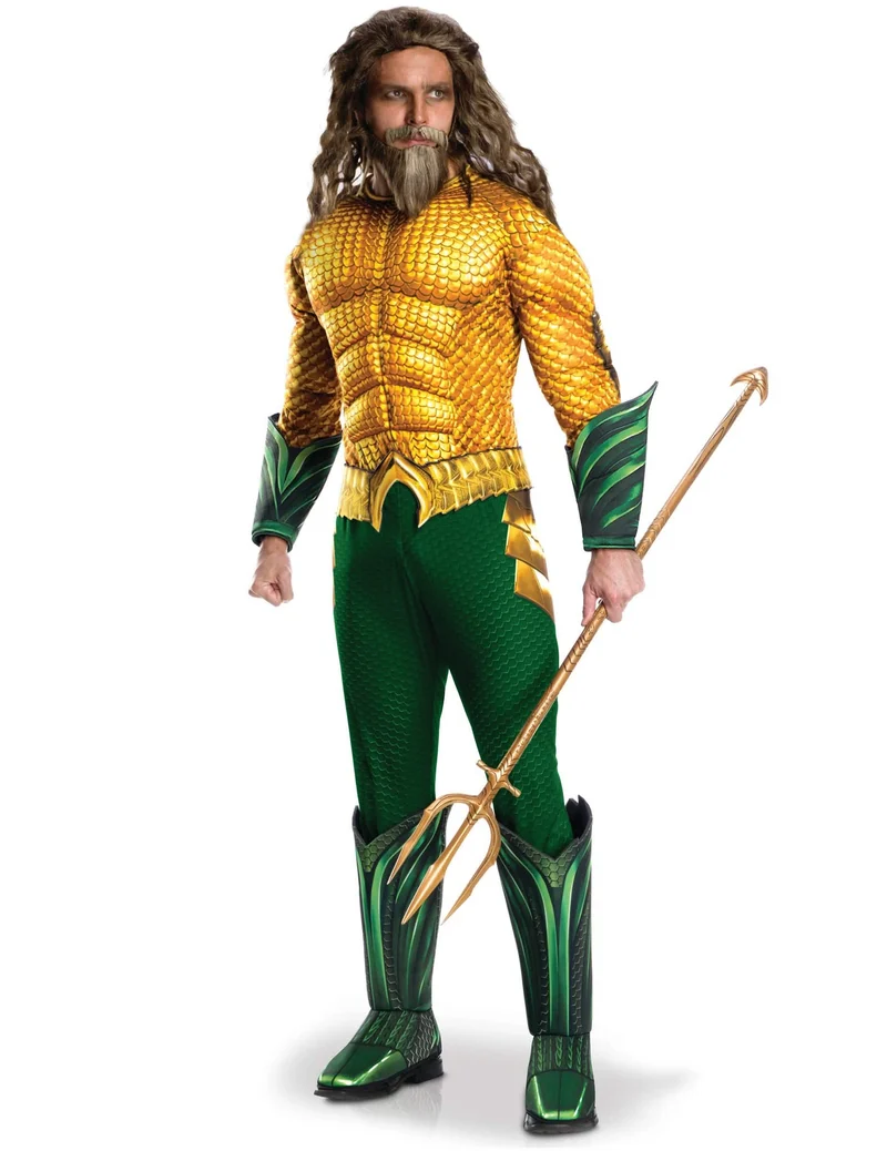 Aquaman™-Herrenkostüm DC-Verkleidung grün-gelb
