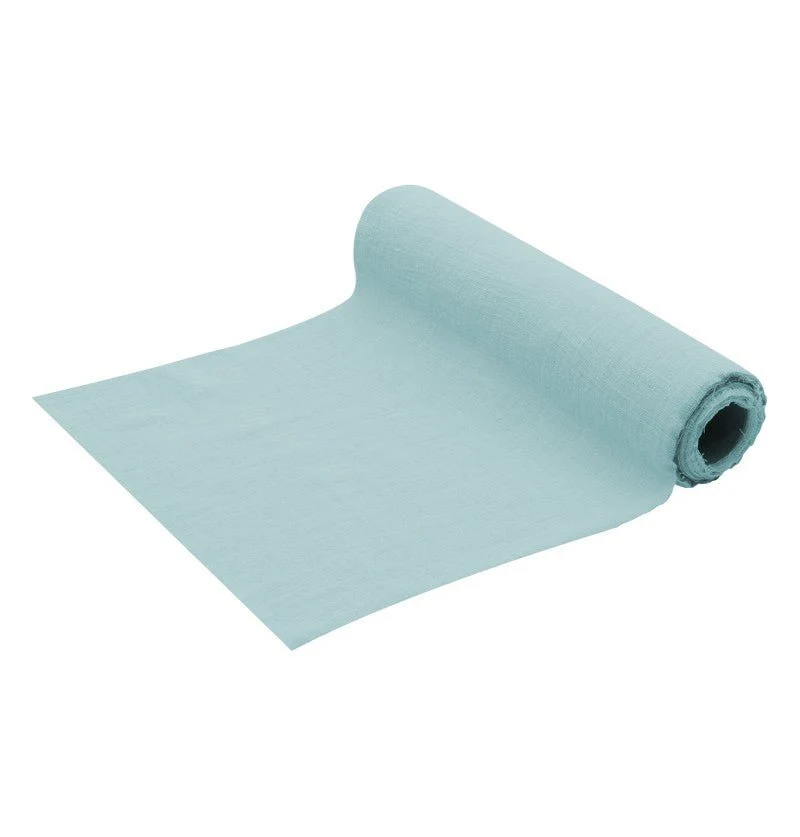 Hellblauer Tischläufer Baumwolle 5m