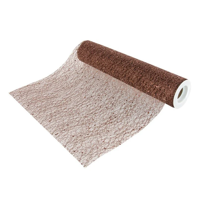 Brauner Tischläufer Glitter 5m