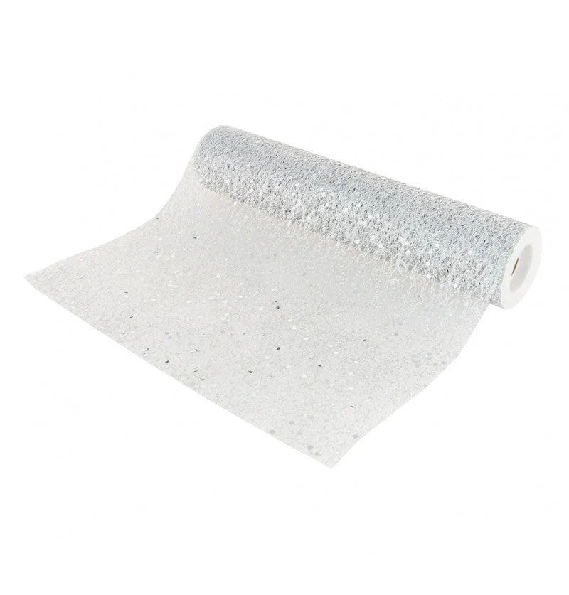 Silberner Tischläufer Glitter 5m