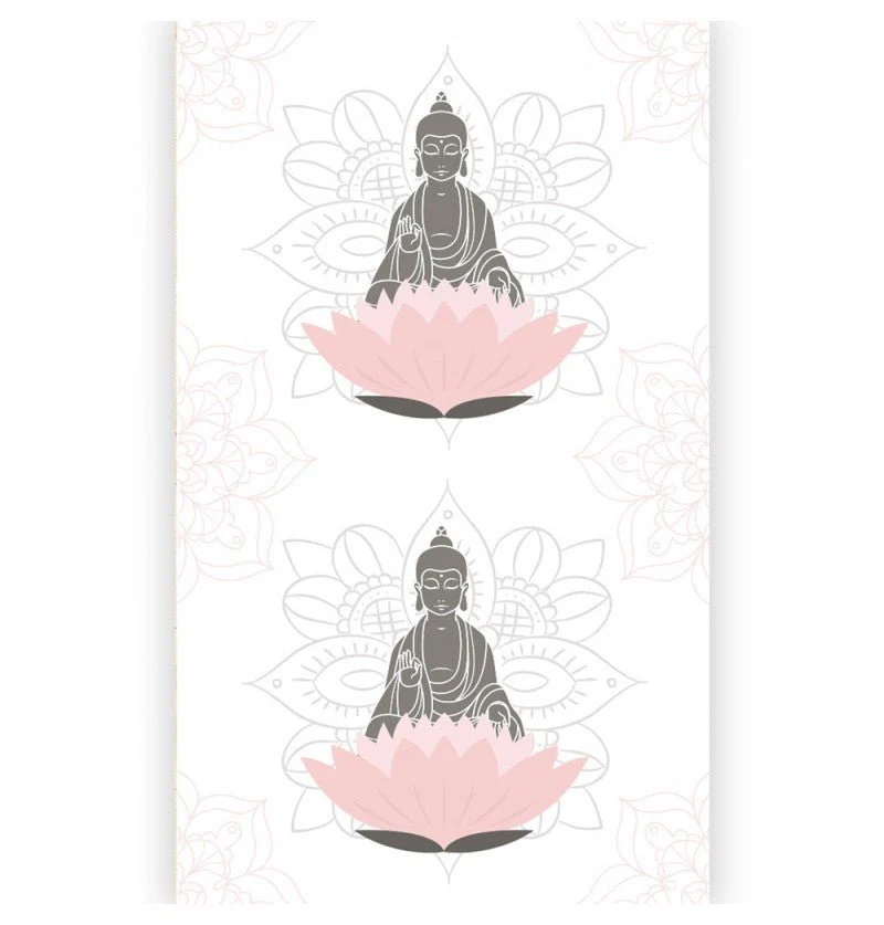 Rosa Weiß Creme Tischläufer Buddha 5m