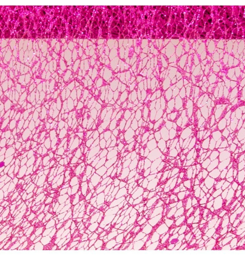 Fuchsia Honeycomb Ribbon Glitter 5m