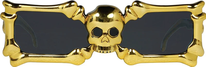 Goldene Brille Skelett