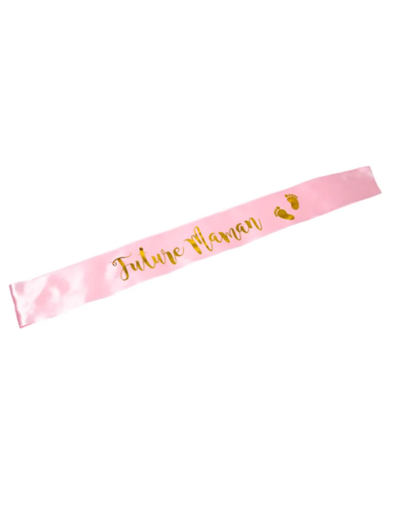 Schärpe aus Satin für werdende Mütter, Rosa und Gold, für Babyparty