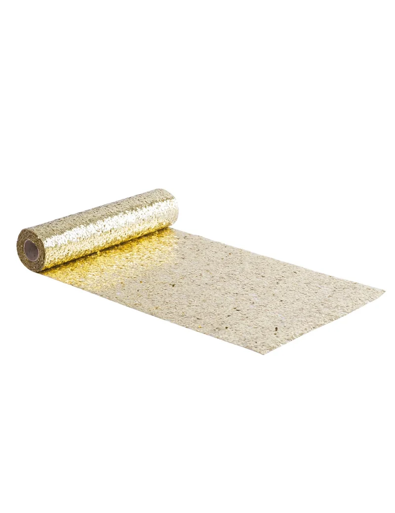 Goldglitzernder Tischläufer 28 cm x 3 m chic und glänzend