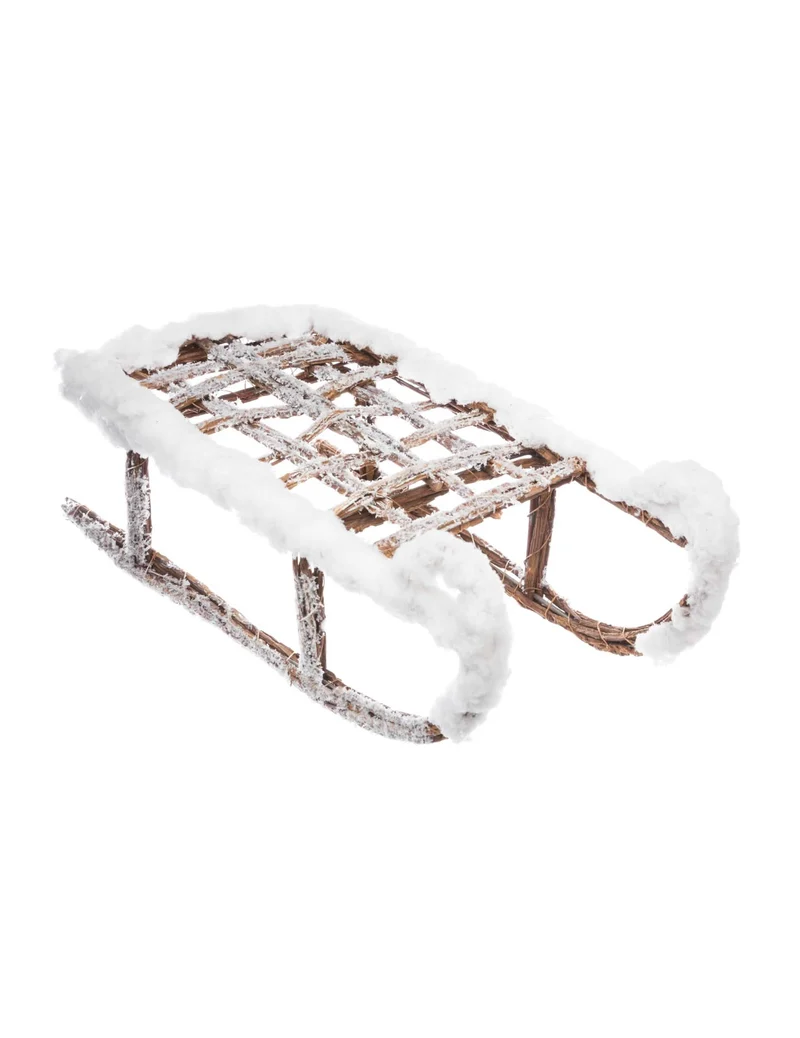 Dekorative verschneite Holzschlitten 37,5 cm