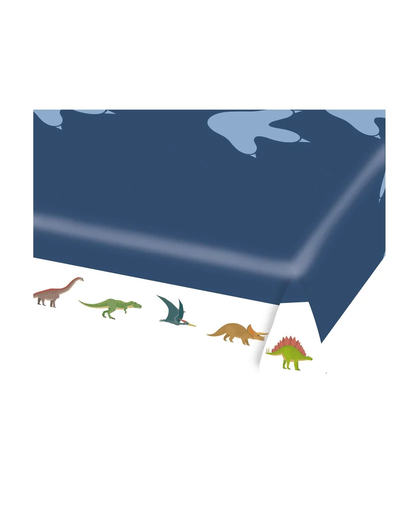 Papiertischdecke große blaue Dinosaurier 115 x 175 cm für Geburtstag