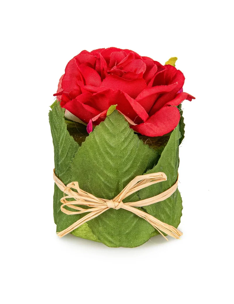Rote Rose im Blättertopf 8 x 6 cm für Hochzeit