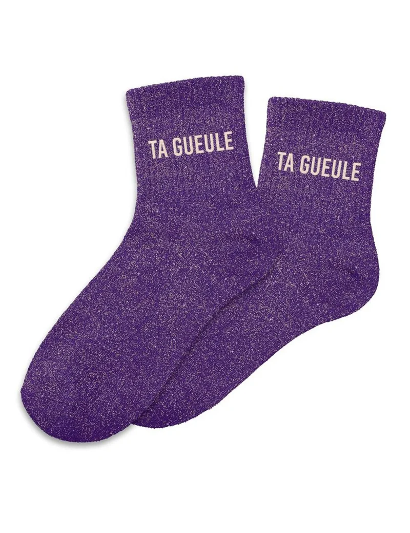 Glitzersocken „Klappe halten“ für Damen