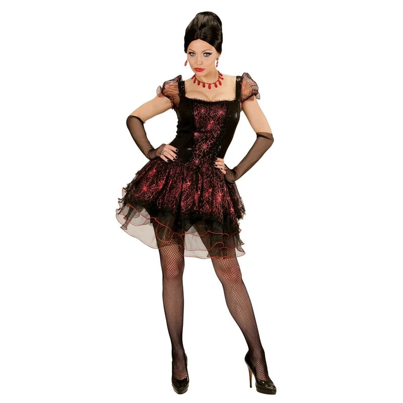 Halloween Kleid Schwarz Rot Damen Vampir