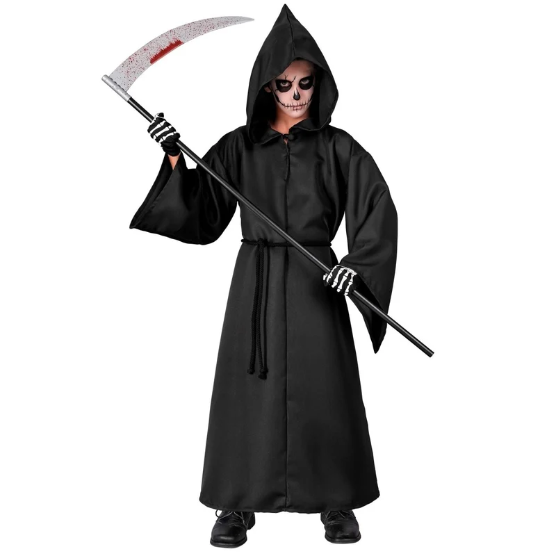 Halloween Kostüm Schwarzes Kind Sensenmann