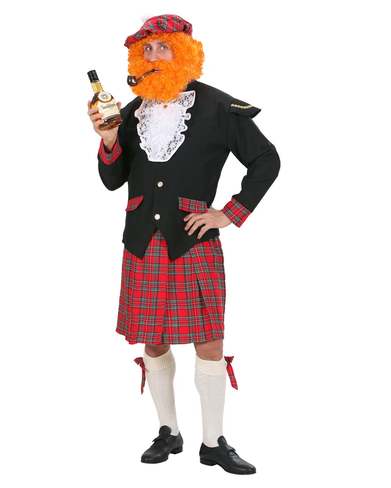 Schotten Kostüm mit Kilt & Mütze