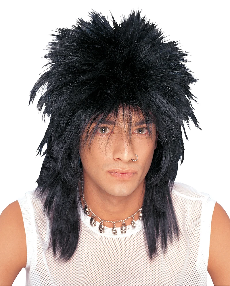 Unisex Pop & Rockstar Perücke schwarz