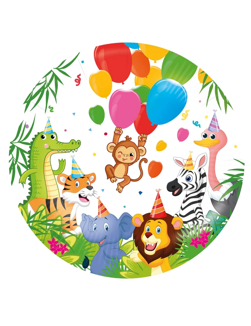 Aluminiumballon Dschungelballons 46 cm Dschungeltiere