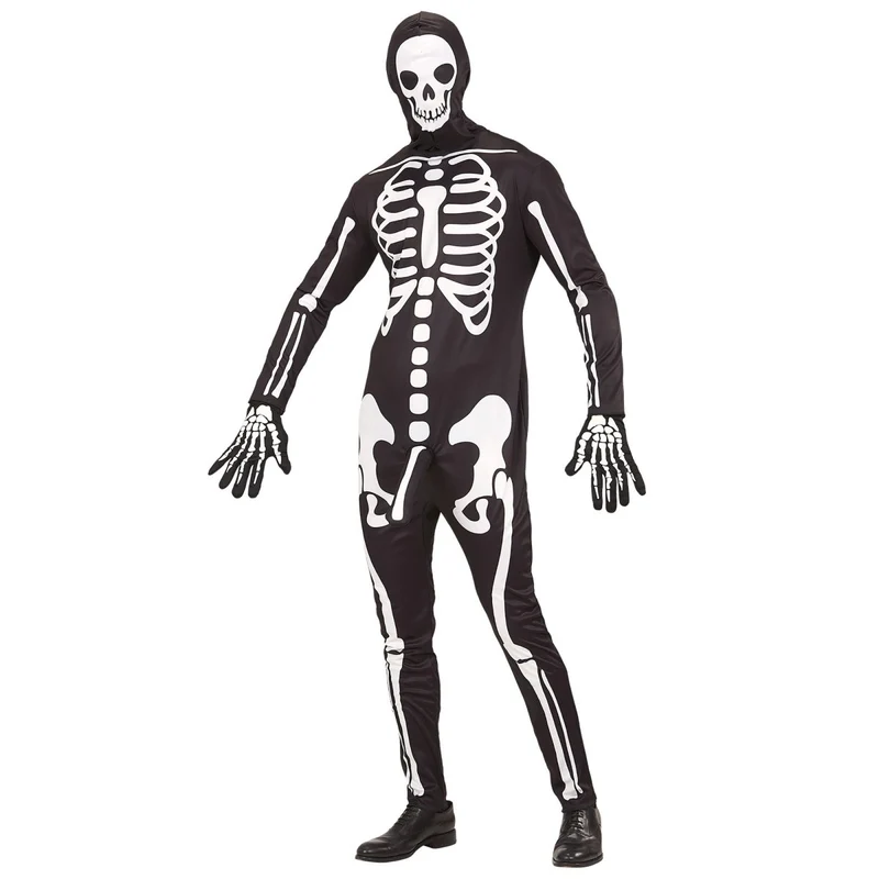 Halloween Kostüm Männer Skelett 3-teilig