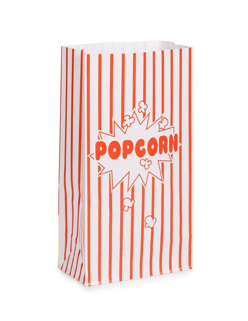10 rot-weiß gestreifte Popcorn-Papiertüten Kino