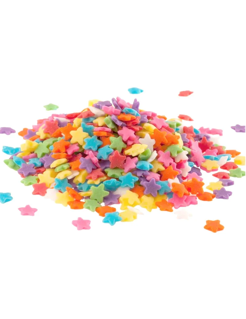 Bunte Stern-Zuckerkonfetti 100 g für Kuchen