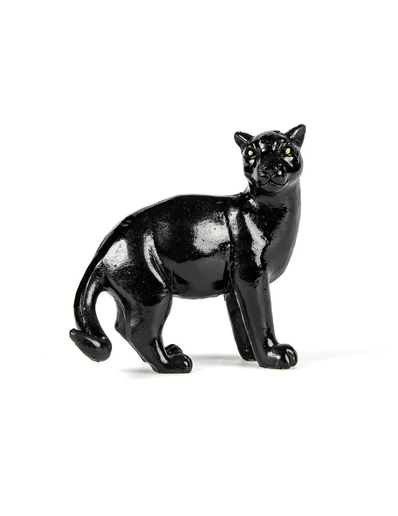 Schwarzer Panther aus Harz 10 cm Deko Dschungel-Motto