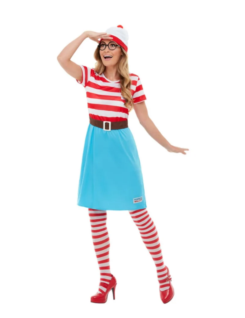 Wo ist Walter?™-Lizenzkostüm für Damen rot-blau-weiss