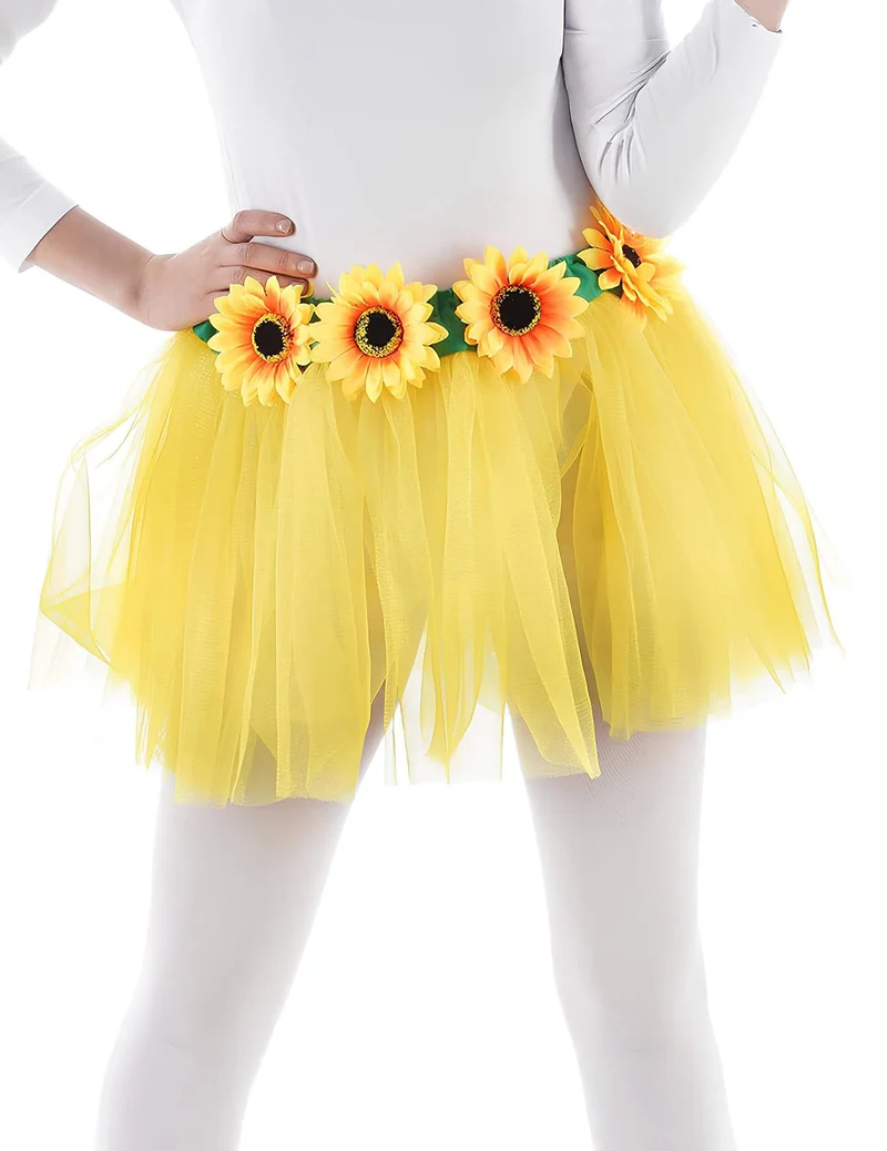 Gelbes Tutu mit Sonnenblumen für Erwachsene