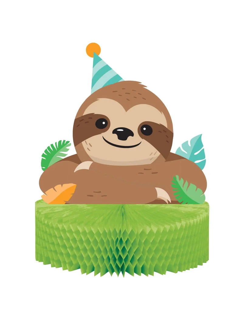 Niedlicher Faultier Wabenpapier Tischaufsatz 23 x 30,5 cm für Geburtstag