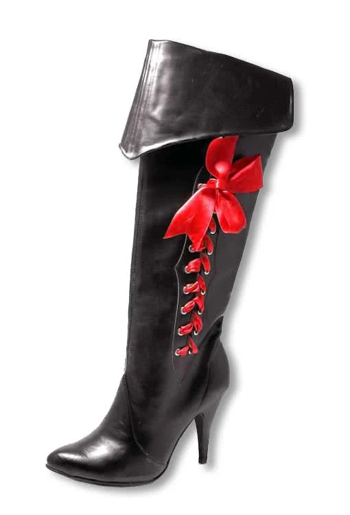 Piraten Stiefel mit roter Schleife