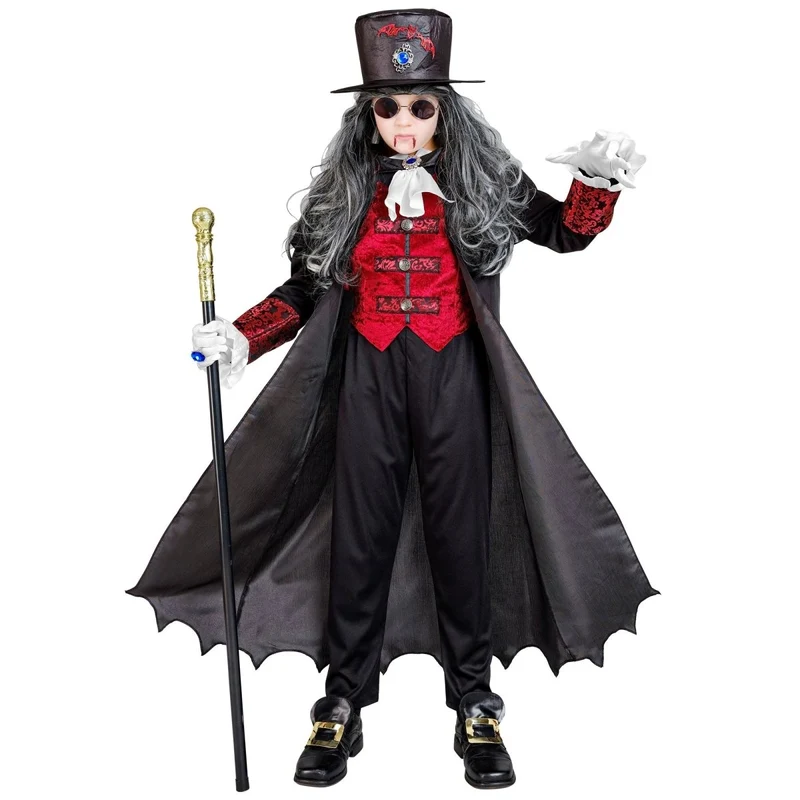 Halloween Kostüm Rot Schwarz Kind Vampir