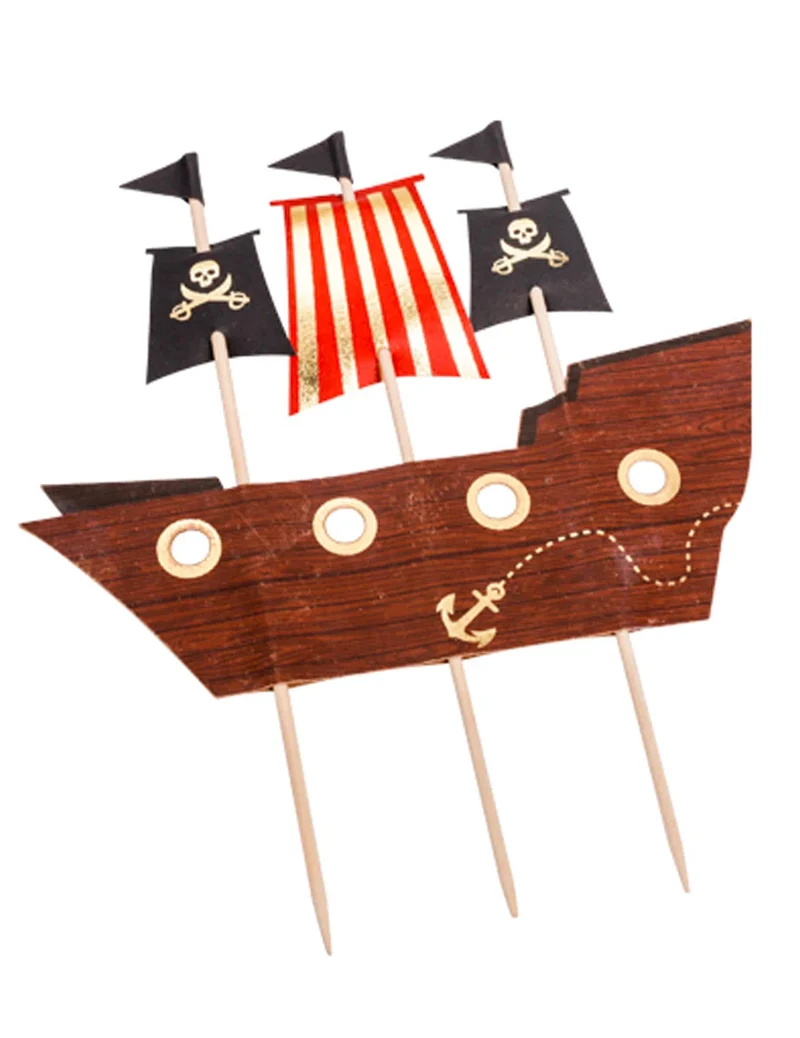 Piratenschiff Tortenaufsatz 17,5 x 21 cm