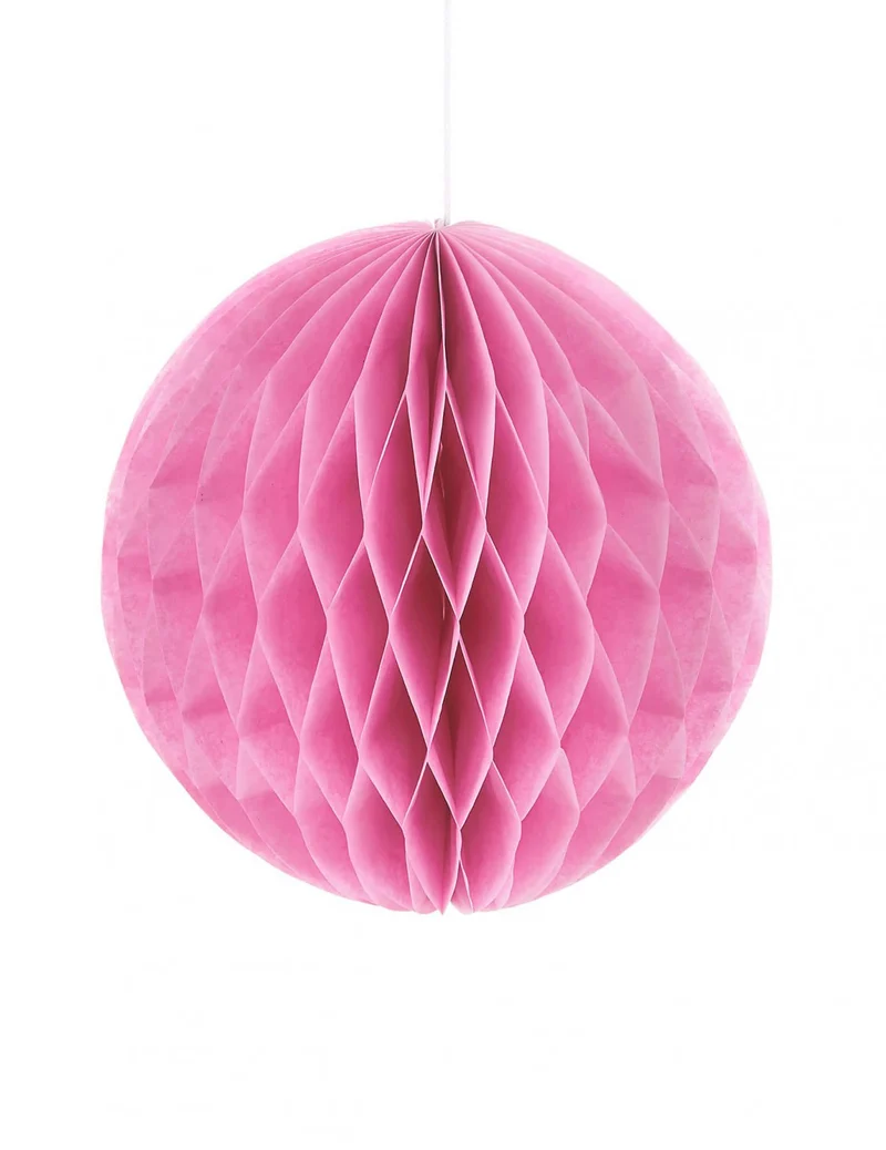 Kleine rosa Wabenpapierkugel 10 cm Hängedekoration