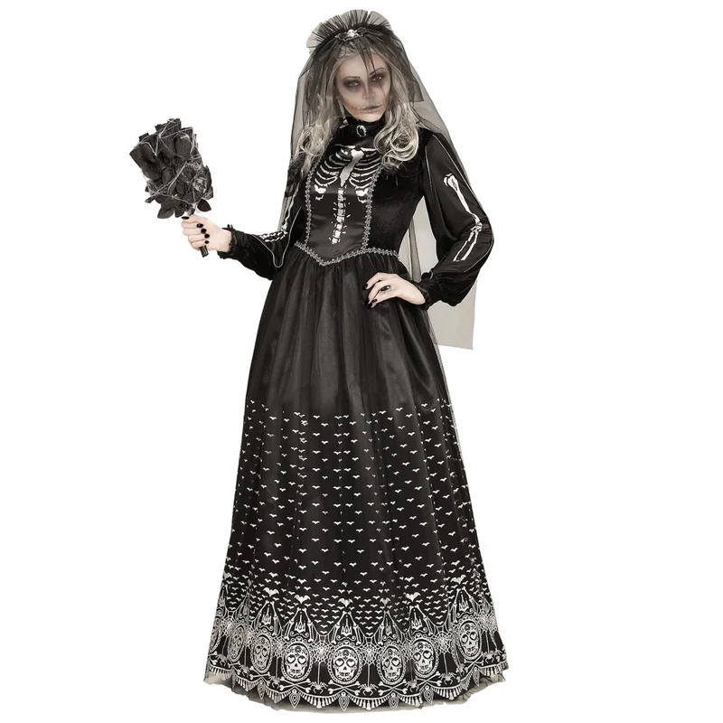 Halloween Kleid Ladies Bride Skeleton