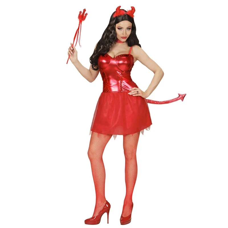 Halloween Kleid Rot Ladies Devil 3 Stück