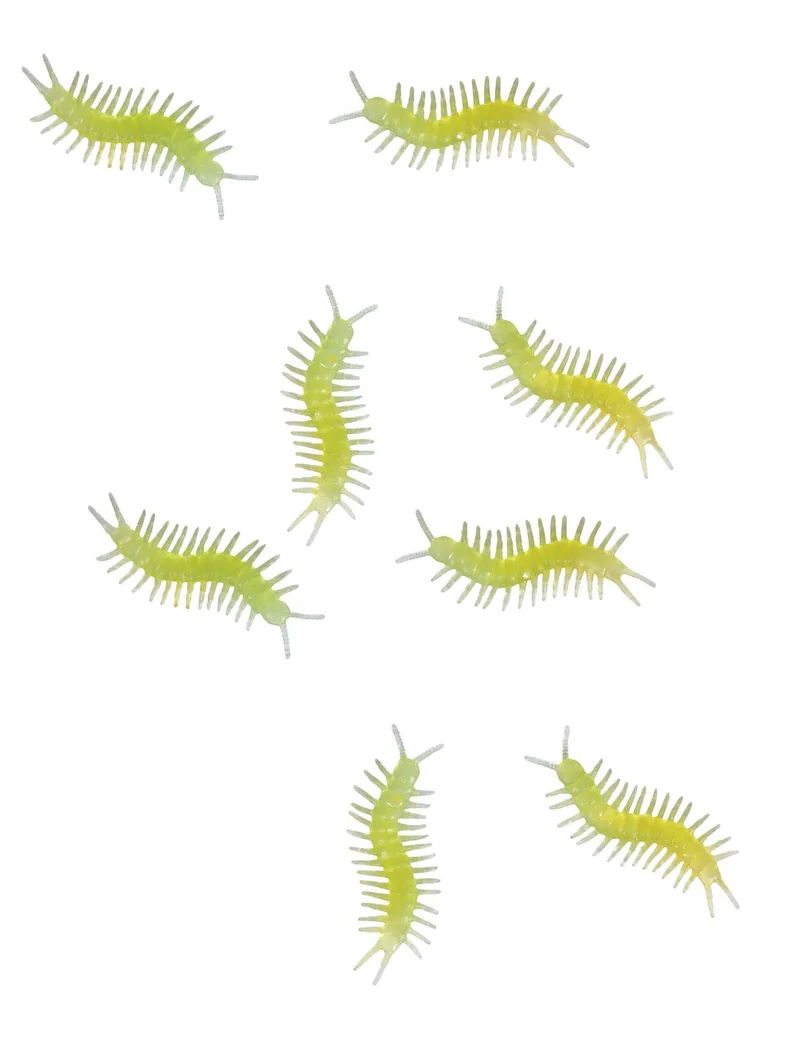 8 Phosphoreszierende Tausendfüßler 6 cm