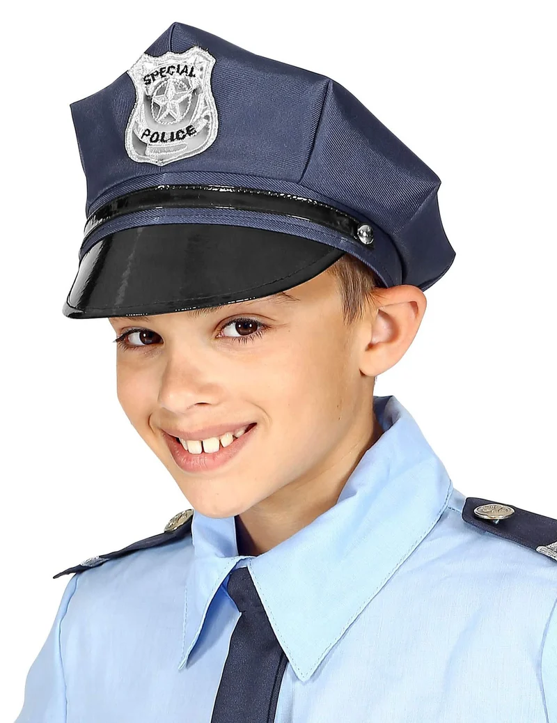 Polizei-Mütze für Kinder Kostüm-Accessoire blau-schwarz