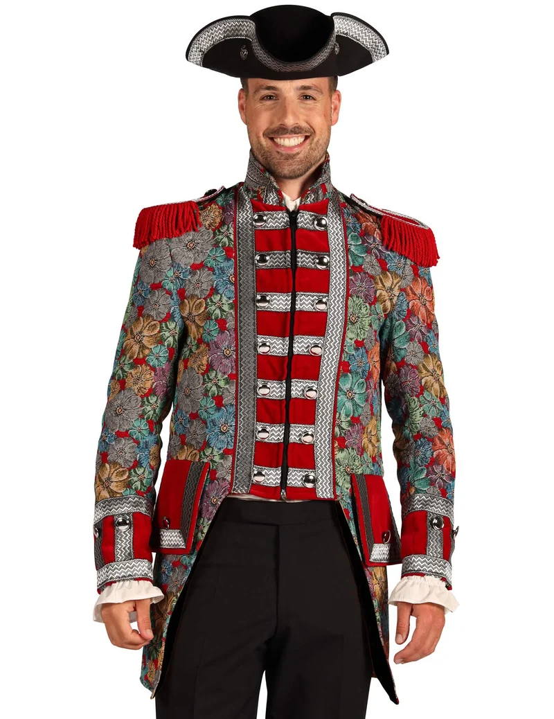 Hochwertige Herren Karnevalsjacke mit Blumenmuster
