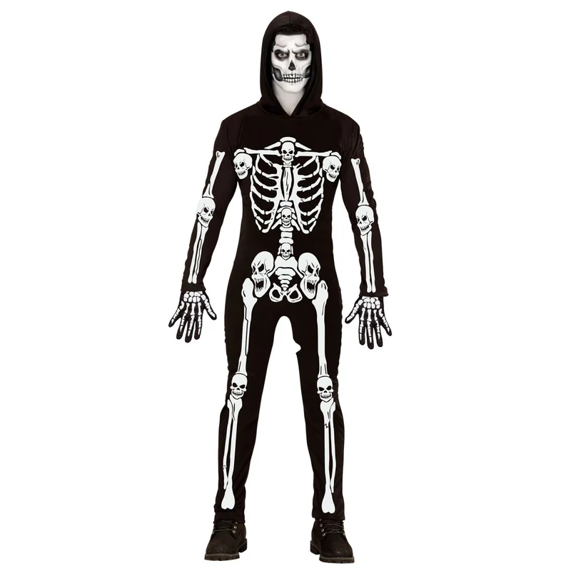 Halloween Kostüm Schwarz Weiß Männer Skelett