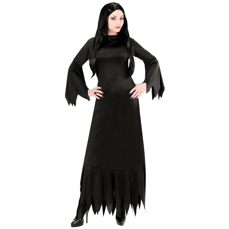 Halloween Kleid Schwarz Damen Mortisia Lang