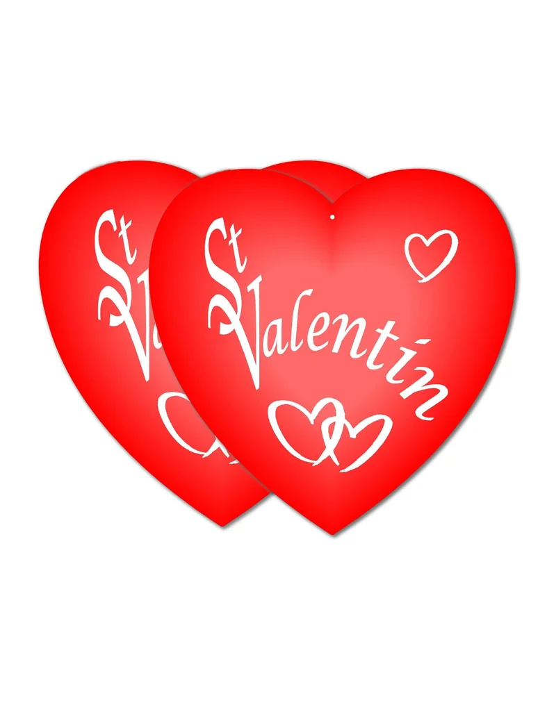 Wanddekoration Valentinstag rotes Herz Karton 30 cm