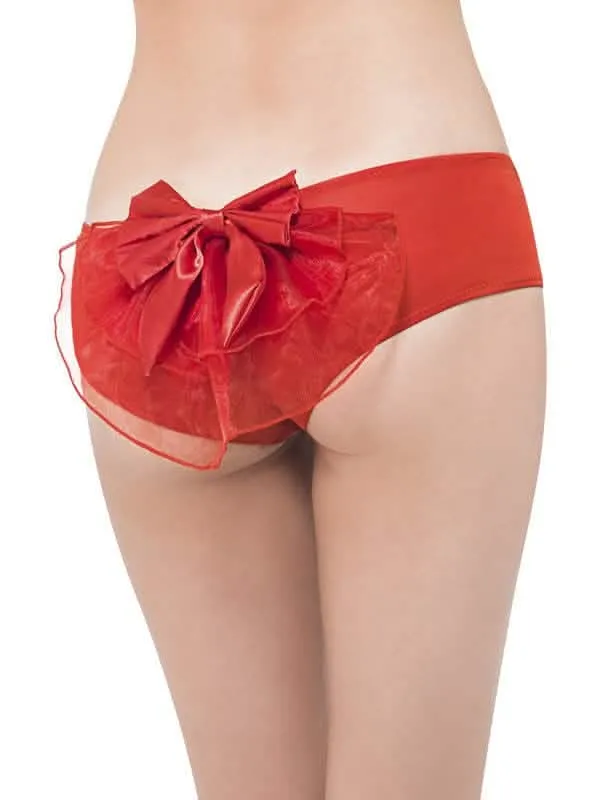 Burlesque Höschen mit Schleife rot