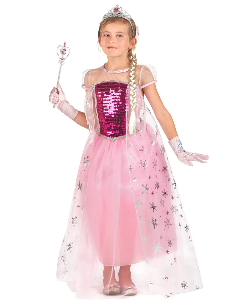 Märchenhaftes Prinzessinnen-Kostüm für Mädchen rosa-silber