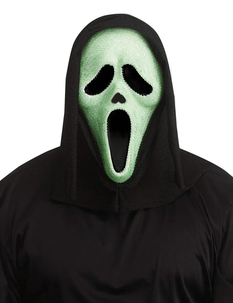 Scream phosphoreszierende Maske mit Strasssteinen für Erwachsene