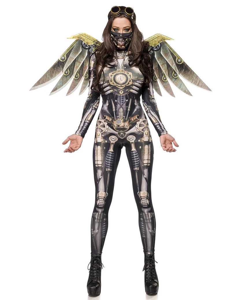 Steampunk Pilotin Damen silber