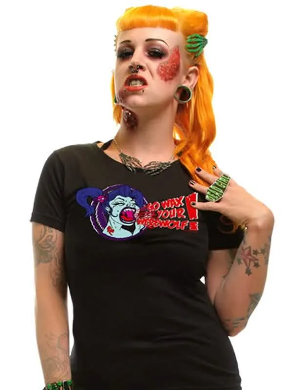 Kreepsville Gothic Wax Your Werewolf T-Shirt schwarz