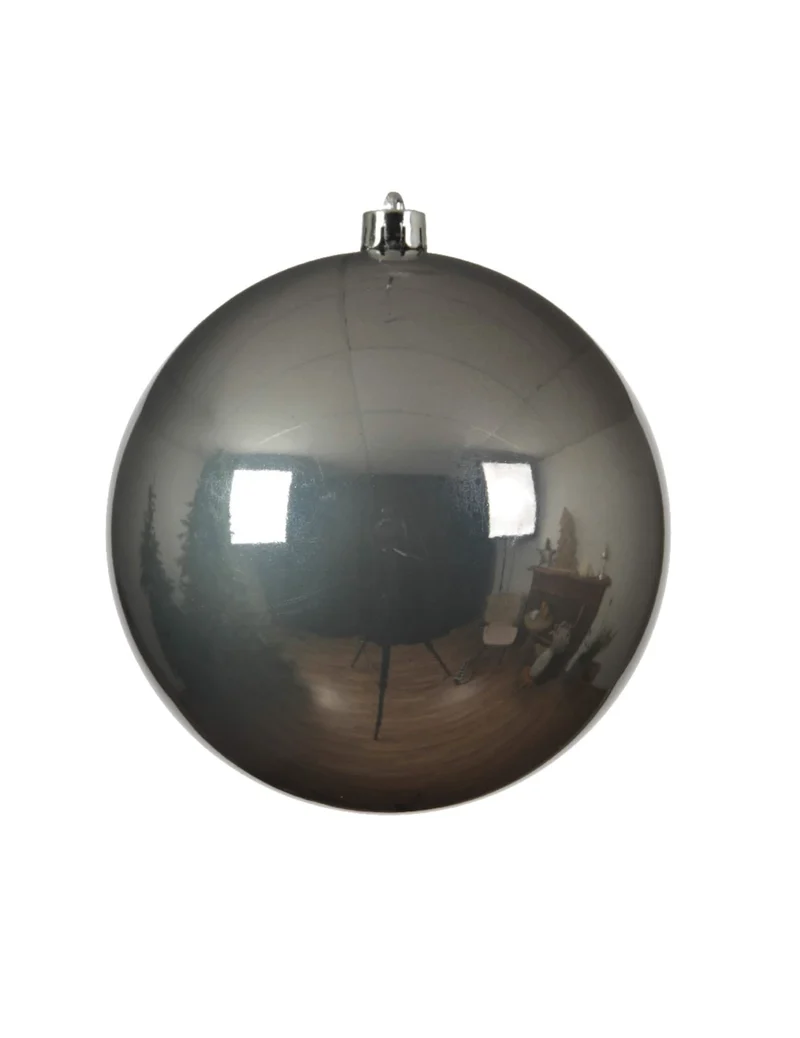 Riesen-Weihnachtskugel, glänzend, Silber, 20 cm
