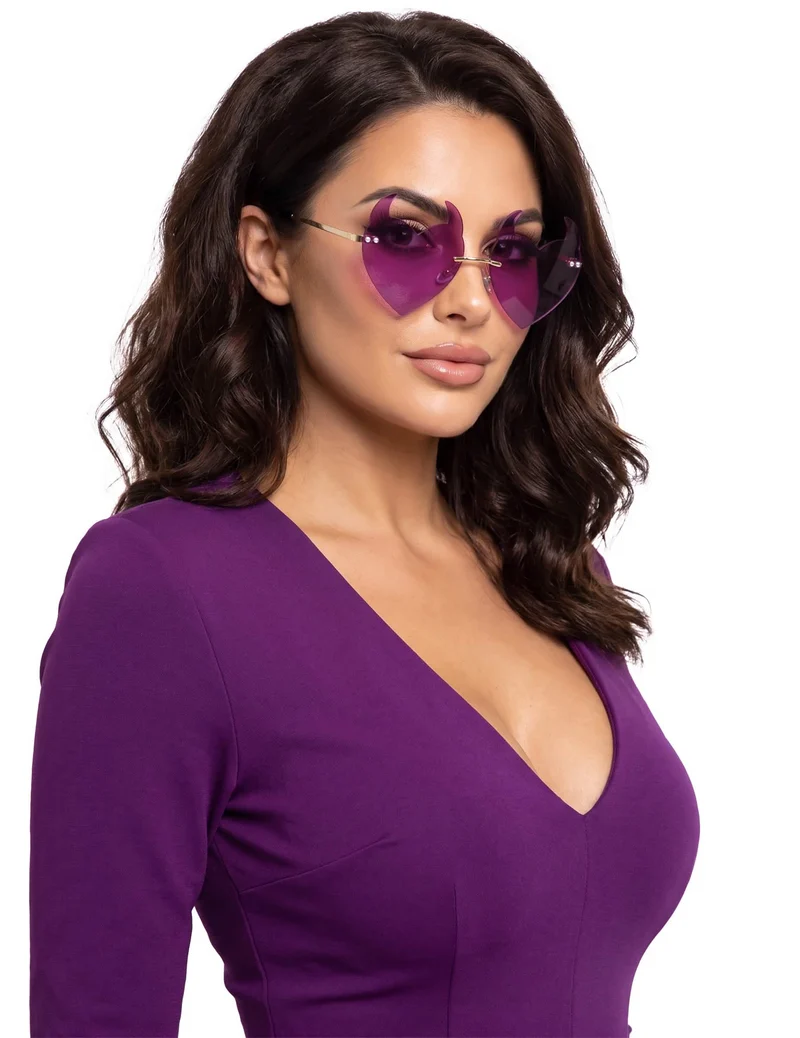 Lila Dämonische Herzbrille für Erwachsene