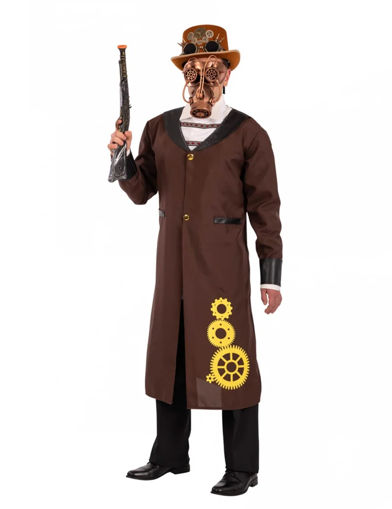Steampunk-Mantel für Erwachsene Kostümzubehör braun