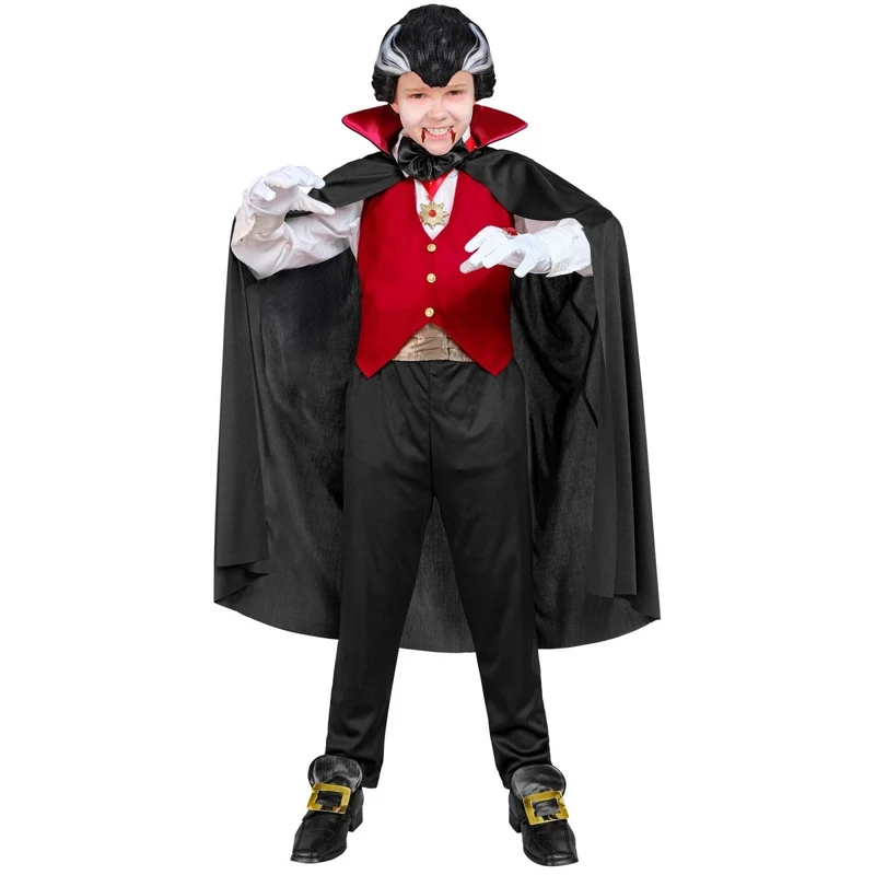 Halloween Kostüm Schwarz Rot Kind Vampir 5 Stück