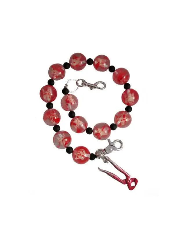 Kreepsville Gothic Geldbörsenkette Teth rot-weiß
