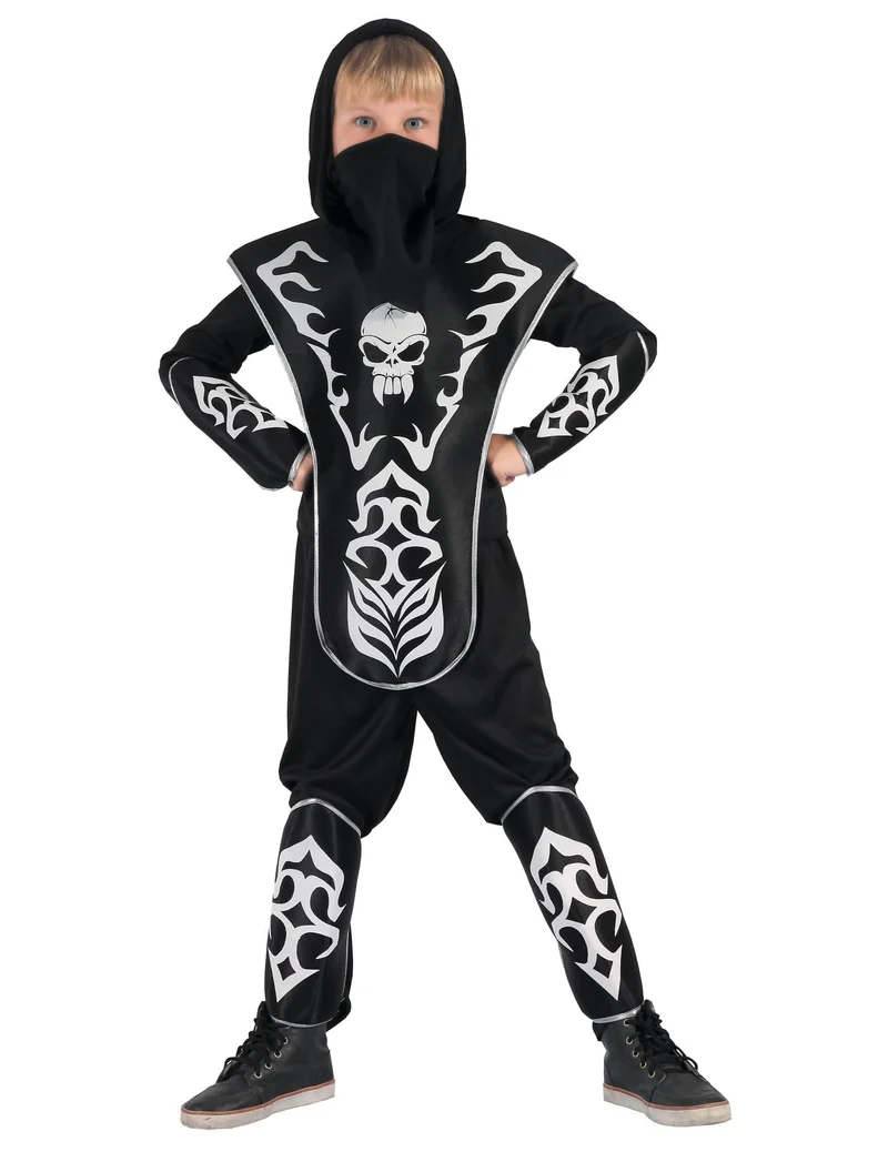 Jungen Ninja Kostüm Totenkopf