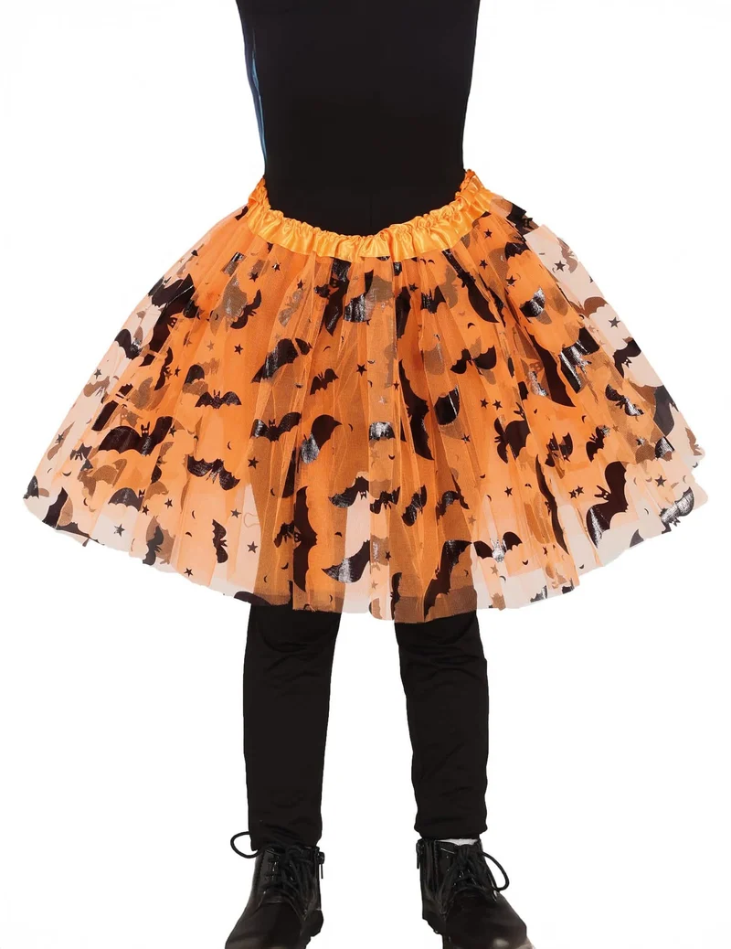 Orangefarbenes Fledermaus-Tutu für Mädchen